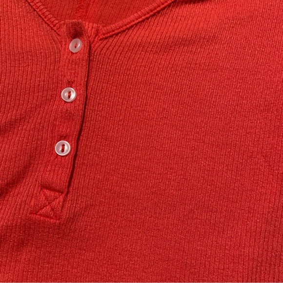 NWOT Free People Intimately Keep It Basic Coral Long Sleeve Henley - Picture 11 of 11